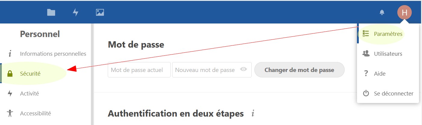 mot de passe changer