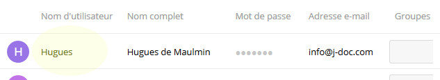 nom utilisateur