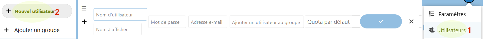 nouvel utilisateur