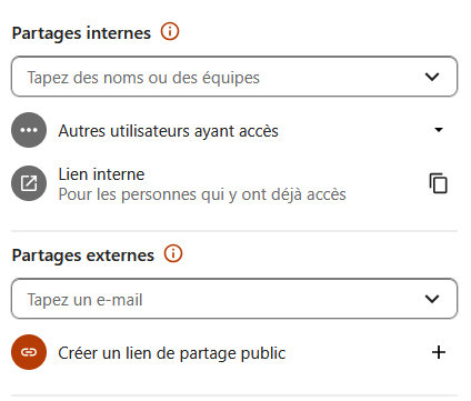 partages externes interne V32