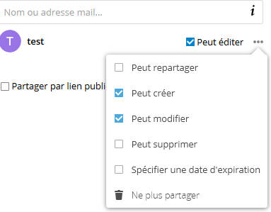 user creer modifier