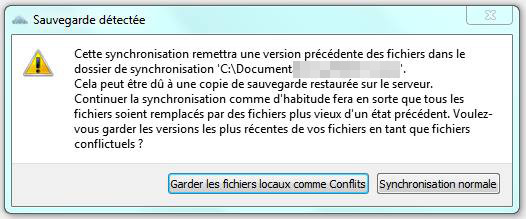 J doc sauvegarder detectee